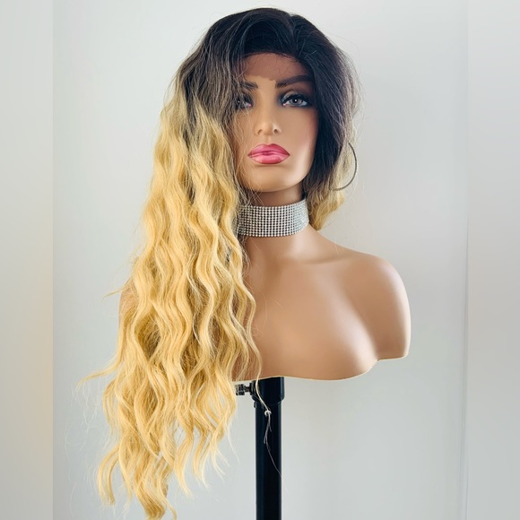 Versatile 28” Ombre Blonde 4x4 Lace Front Premium Fiber Wig - Picture 13 of 13